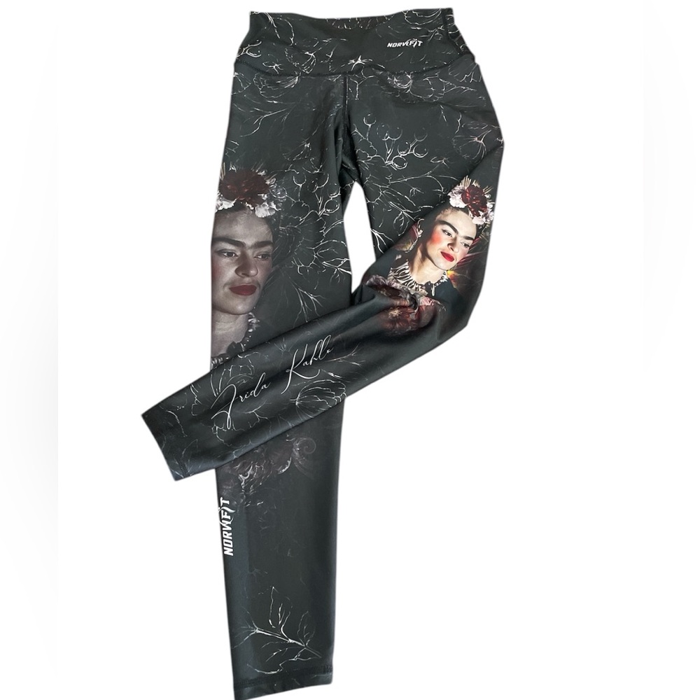 Norvifit Frida Kahlo Black high waist workout leggings